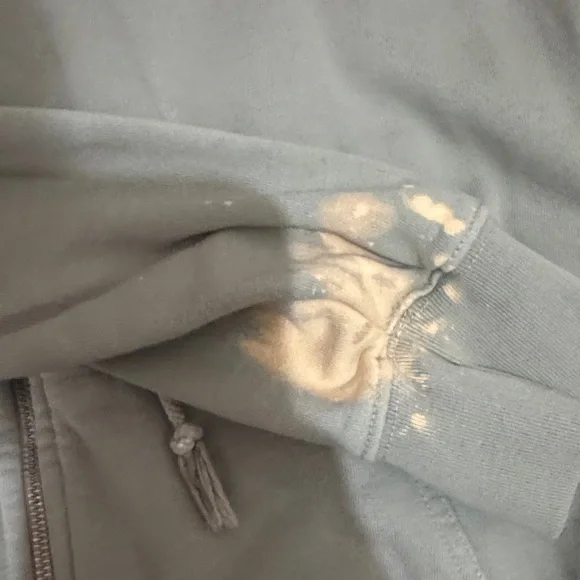 Brandy Melville Green Zip-Up Hoodie. *Bleach stains* - Picture 4 of 10